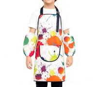 Genérico Tablier pour tout-petits | Blouse d'art réglable avec manches | Tablier d'art pour - Pour garçons et filles de 2 à 12 ans pour cuisiner et cuisiner dans la salle de classe, maison