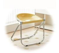 Generico Tabouret pliant en acrylique transparent, chaise portable sans dossier avec structure en métal pour maison, bureau, salon, bar, élégante chaise pliante verte