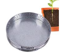 Genérico Tamis pour sol diamètre 20 cm Passoire en acier inoxydable | Filet de tamis à roche avec trous ronds de 7,5 mm pour haricots, terre, extérieur, maison, pâtisserie et jardinage
