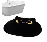 Generico Tapis de Bain Chat | Tapis décoratif Chat Noir pour intérieur, 50 x 55 cm, antidérapant, Doux pour Douche, Salle de Bain, Chambre, Cuisine, Sol