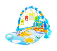 Generico Tapis de jeu 3-12 75 x 58 x 40 cm | Centre d'activités musicales avec 5 jouets sensoriels suspendus cadeau naissance fille développement cognitif tapis, bleu, riferimento alla