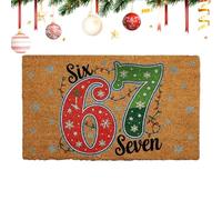 Generico Tapis de Noël lavable 38 x 58 cm Six sept | Tapis lavable pour Noël et sol | pour chambre à coucher, cuisine, entrée intérieure extérieure, couloir