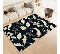 Genérico Tapis Entree Interieur 140x200 Cm Lune Feuilles,Paillasson Interieur Entree Rétro,Tapis De Sol Absorbant Lavable Antidérapant, Paillasson Fin pour Couloir 1d187