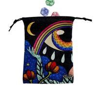 Genérico Tarot avec impression numérique colorée - Cadeau avec cordon de 13 x 1 8 cm - Bijoux pour amateurs de tarot, sorcières et sorciers