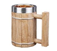 Generico Tasse à bière en tonneau, bière à seau Stein,Tasse à thé vintage avec poignée - 600 ml d'accessoires de boisson à double paroi, boissons boissons pour hommes, femmes