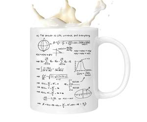 Genérico Tasse à boire en mathématiques | 320 ml Vaisselle en céramique avec équations de nouveauté - Tasse de café de physique, pour boissons chaudes et froides comme le thé, l'eau, le thé au lait