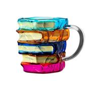 Genérico Tasse à café - 350 ml verre coloré en forme de livre pour décoration de la maison - Tasse à café de voyage | Pour maison, fête, pique-nique, camping, randonnée, bière, thé et whisky