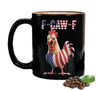 Genérico Tasse à café amusante Coq - Tasse en céramique de 350 ml avec motif de poulet F-CAW-F | Pour café, thé, lait, vin et bière | Cadeau pour femme, collègue et anniversaire