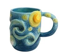 Genérico Tasse à café artistique, récipient pour lait de 33 onces - 4,72 x 3,15 x 3,78 pouces Tasse à thé au café artistique | Pour lait cacao, vin, bière, cuisine, restaurant, maison Noël