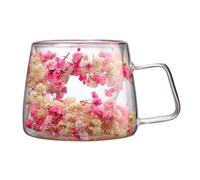 Generico Tasse à café avec fleurs, tasse à café avec fleurs en couches | tasses de printemps de 200 ml avec isolation double paroi avec poignée pour Cappuccino, jus