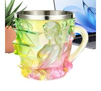Genérico Tasse à café avec livre, féminine de 150 ml, tachée de couleurs, design peint en 3D de café avec poignée, cadeau pour écrivains de souris de bibliothèque, accessoire pour lecteurs de Bibli