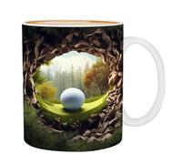 Genérico Tasse à café de golf - Céramique Tasse cadeau | Amateurs de golf, tasse à café classique en céramique avec balle de golf, cadeaux inspirants pour collègues, père et