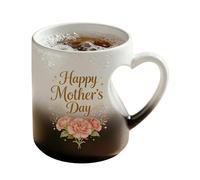 Genérico Tasse à café en céramique avec changement de couleur | Tasse en céramique en forme de cœur pour jus, chocolat, lait, eau, maison, réunion, événement, chambre, hôtel,