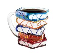 Genérico Tasse à café peinte - Tasse à café en verre de 3,94 pouces | Taux avec poignée ergonomique : verre résistant à la chaleur pour le thé, le lait, l'eau, pour les amateurs de livres, lecteurs à