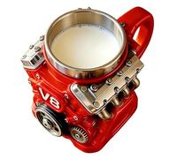 Generico Tasse à café voyage | 4,53 x 5,12 In Mechanical Cup, Stainless Steel Engine Travel Mug Resin Material | Men Car Enthusiast Valentine's Day Birthday Home Tea Whiskey Drinks