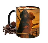 Genérico Tasse Couple Dachshund Amour - Tasse Céramique Chien Pose Amour Iconique, Mignon Café Romantique | Eau Thé Lait Pour Lui Elle Noël Saint-Valentin