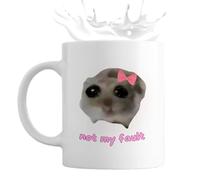 Genérico Tasse de hamster - Tasse à café Tasse à thé Tasse drôle de hamster triste | Sad Hamster, drôle de tasse à café innovante, drôle tasse de meme pour la maison, les bureaux