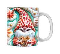 Generico Tasse de Noël, tasse à café avec - Gnomes colorés en céramique avec boîtes Tasse 3D, grande capacité pour les femmes amateurs d'anniversaire de Noël
