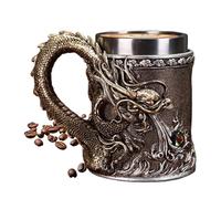 Genérico Tasse Dragon - Vaisselle rétro en métal en relief | Grande poignée ergonomique art détaillé de dragon tasse café bière | Une tasse décorative qui améliore le plaisir à la maison