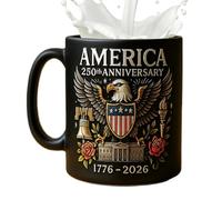 Genérico Tasse en céramique - Céramique 325 ml | Tasse commémorative 250e anniversaire USA | Symbole culturel 250° avec poignée, drapeau et, tasses pour café et thé