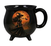 Genérico Tasse en céramique Halloween Witch and Cat, cauldron décoratif pour café, thé, boissons chaudes | Idéal pour la famille, les amis, les dîners, la maison et la cuisine d'Halloween