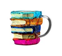 Genérico Tasse livre peinte - Tasse à café en verre teinté effet 3D | Tasse lecture amusante pour amoureux, livres enseignants et écrivains | Cadeau pour boissons chaudes et froides