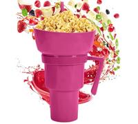 Generico Tasse Snack et Boissons - Verre porte-gobelet et boissons pour avec paille, résistant aux déversements pour voyage pique-nique plage cinéma camping adultes