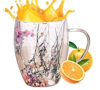 Genérico Tasses à café à double paroi | Verre 3,35 x 4,53 pouces | Tasses avec poignée | Tasse en verre borosilicate résistant à la chaleur pour café, thé, lait,