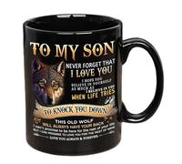 Genérico Tasses à café de père à fils, 330 ml, céramique classique, tasse cadeau pour enfant, anniversaire, hiver, balcon, patio, extérieur, jardin, parc, maison, école, pique-nique, camping, fête