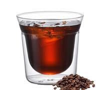 Genérico Tasses à café en verre à double paroi | Tasse en Borosilicate transparent, isotherme pour boissons au lait, thé Tappcino en Latte américain