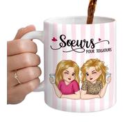 Generico Tasses à café pour amies, petit-déjeuner, 330 ml, en céramique, pour cuisine, dortoir, matin, maison, pause, thé de l'après-midi, travail, brunch, cantine