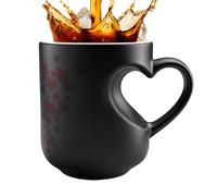 Generico Tasses à changement de couleur pour adultes - En céramique sensible à la température - Verres innovants en forme de cœur - Tasse à thé et café avec - Pour petit-déjeuner, déjeuner