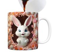 Genérico Tasses de Pâques - Tasses de thé amusantes à boire 350 ml | Design œuf avec lapin, prise en main confortable pour lait de café au chocolat chaud