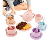 Generico Tea Set - Silicone, 8.3x6.5x2.6in Tea Party Playset Pretend Play | Interactive Kitchen Toys, Kids TeaSet for Preschool, Kindergarten, Playroom, Birthday, Vacation