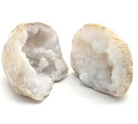 Generico TENET - Pierre brute minérale naturelle pour cristallothérapie méditation cristaux (GEODE QUARTZ BLANC CALCITE BLANC 10-12 CM META)