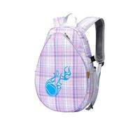 Genérico Tennis pour : sac à dos de badminton respirant pour garçons, filles, jeunes athlètes, leçons, tournois, camps d'été, voyages scolaires, clubs, Quadrillage violet, Consulte la