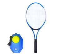 Genérico Tennis Trainer Portable Tennis Rebound Ball Light Training Tool with Racket, Alloy Base Fiber Wire String for Indoor and Outdoor Aid, Adults, Kids, Beginners, 1 Set