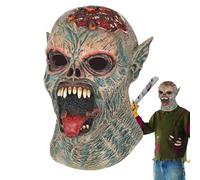 Genérico Tête d'horreur, capuche en latex pour Halloween, accessoire de déguisement respirant imperméable pour fête à la maison hantée parc à thème en plein air