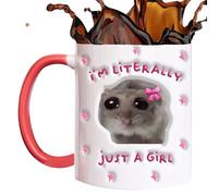 Generico Thé à hamster avec hamster triste - en céramique drôle pour thé et café de 350 ml | Créatif, littéralement une fille, tasse en céramique pour vin, chocolat chaud, lait