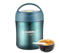 Genérico Thermos alimentaire isotherme 500 ml | Bouteille isotherme pour nourriture chaude en acier inoxydable vide | Poignée de cuillère portable sûre | Soupe petit-déjeuner, bureau, voyage