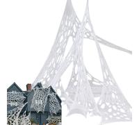 Generico Tissu Effrayant d'halloween - 39.37x157.48 Pouces, Tissu en Blanche, Matériau Résistant aux Larmes | Web d'araignée spectrale d'halloween avec de réaliste, de la