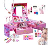 Generico Toddler Faux Kit de maquillage | Ensemble de beauté pour jouets cosmétiques lavables - Princess Cosmetic Kits Makeup Game, Toddler faux jouets pour les vacances d'anniversaire