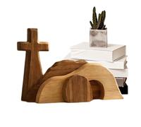 Generico Tombe vide en bois - décorations en bois de table, décoration de Pâques religieuse, pour maison église, cheminée, étagère, bureau, réunions familiales vacances printemps