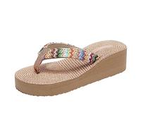 Generico Tongs Femme Piscine Antidérapant Élégant Été Tongs Confortable Léger Doux Douche Chaussons Mer Mode Ouvert Piscine Sandales Mer Avec Compensée Arch Support Orthotic Plage Flip Flop, A, 39 EU