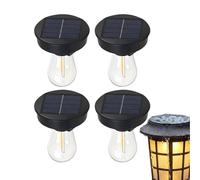 Generico Top de rechange pour lanterne solaire 4 pièces LED étanches | Ampoules d'extérieur adaptées à 7,4-8 cm, allée, cour, jardin, allée, pelouse