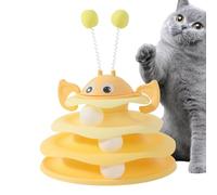 Genérico Tour rotative Cat 3 niveaux | Jouet interactif pour chats avec balles | Puzzle Ball Tower stable et antidérapant pour chats adultes, jeux en intérieur, salles de séjour, D