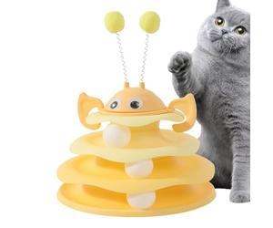 Genérico Tour rotative Cat 3 niveaux | Jouet interactif pour chats avec balles | Puzzle Ball Tower stable et antidérapant pour chats adultes, jeux en intérieur, salles de séjour, D