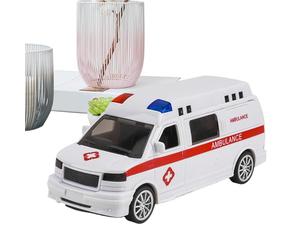Genérico Toy Car - PP - 5,5 x 6 x 16,5 cm | Ambulance Inertia - Pretend Play Car with Light | Educational Push Toy for Preschoolers Pupils Children Yard Living Room Party Fun and Interactive Play