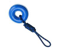 Generico Toy Squeaky, Dog Toys grincement - Bague anti-stress à pointe, jouet de chien indestructible mâché agressif avec corde pour la stimulation mentale de l'ennui du chiot