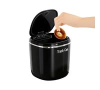 Genérico Trash Can - Mini bac à déchets 2,6 l | Makeup Tabletop Garbage Basket With Lid, Push Button Mini Desktop Trash Basket For Bathroom Kitchen Bedroom Dorm Room Car Indoor Outdoor